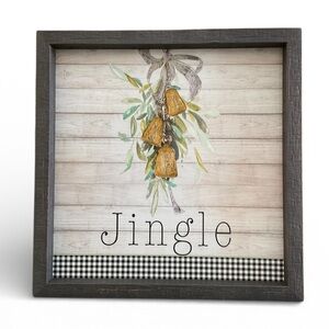 PATRICIA PINTO Art Print Jingle Bell Wreath In Frame Kirklands New